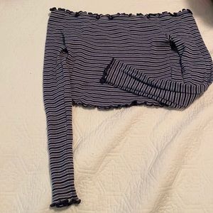 H&M off the shoulder striped crop top